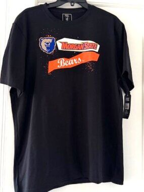 FISLL Black Morgan State Bears Applique Men T-Shirt